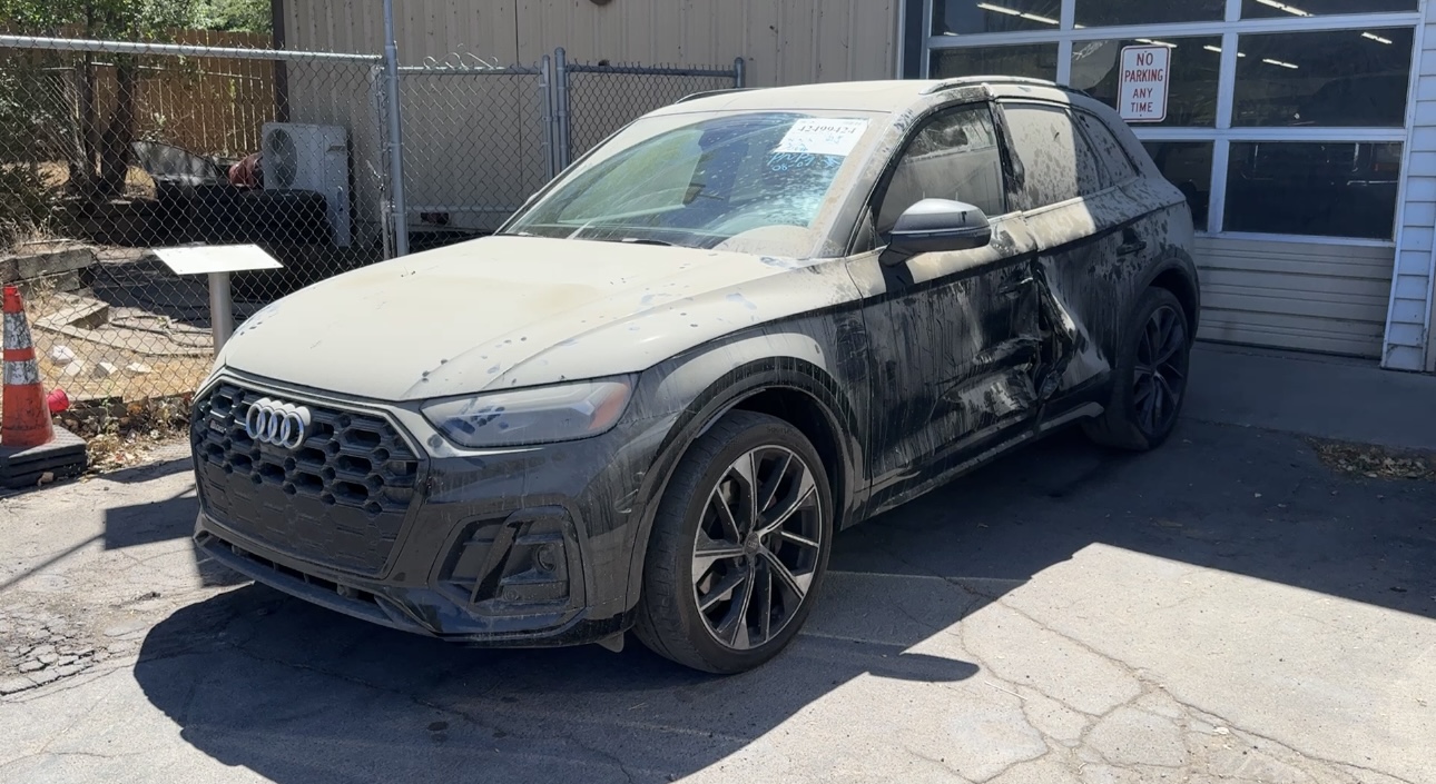 Side swipe damage on doors before repair